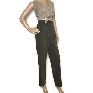 First Option vintage style Womens High-Waisted Trousers Size 6 Olive Green